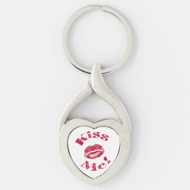 Kiss Me! Red Lips Keychain (Front)