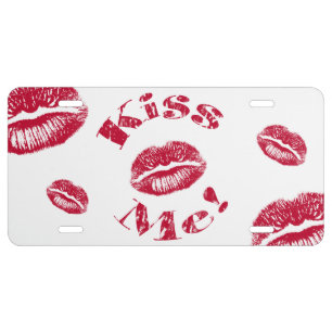 Kiss Me! Red Lips License Plate