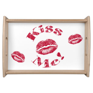 Kiss Me! Red Lips Serving Tray