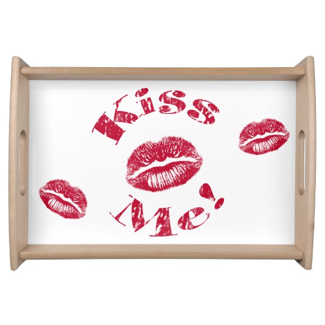 Kiss Me! Red Lips Serving Tray (Front)