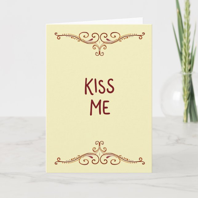 Kiss Me Scrollwork Pattern Card (Front)