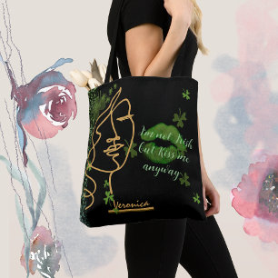 Kiss me Shamrock black Tote Bag