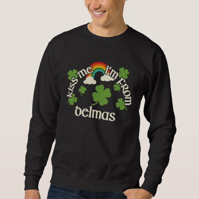 Kiss Me Shamrock  City St Patrick's Day Delmas Sweatshirt (Front)