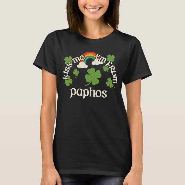Kiss Me Shamrock  City St Patrick's Day Paphos T-Shirt (Front)