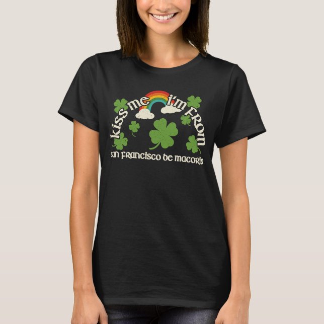 Kiss Me Shamrock  City St Patrick's Day San Franci T-Shirt (Front)