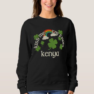 Kiss Me Shamrock  Funny St Patrick's Day Kenya Sweatshirt