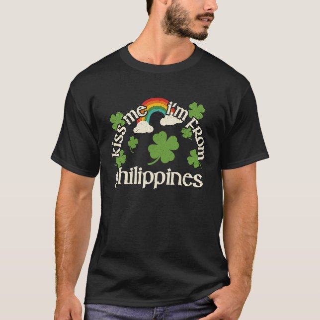 Kiss Me Shamrock  Funny St Patrick's Day Philippin T-Shirt (Front)