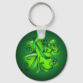KISS ME SHAMROCKS by SHARON SHARPE Keychain