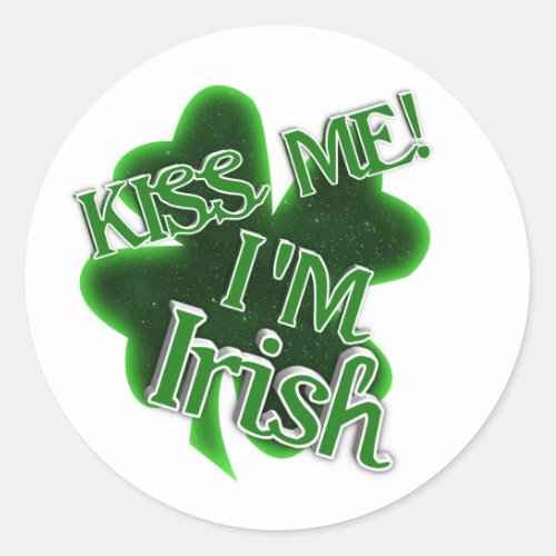 Kiss Me St Patricks Day Classic Round Sticker
