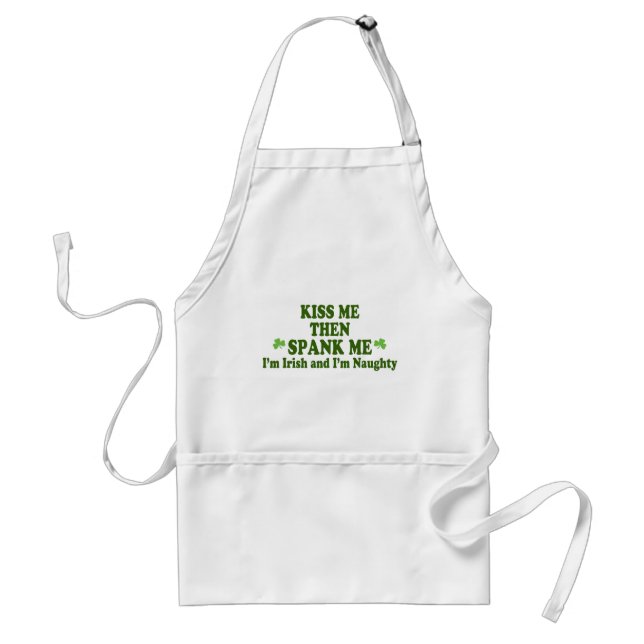 Kiss Me Then Spank Me Gift Adult Apron (Front)