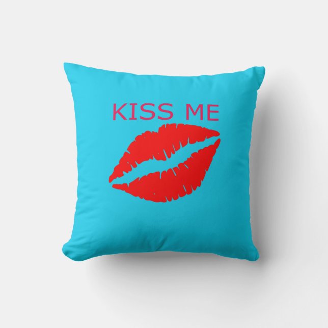 Kiss Me Throw Pillow (Front)