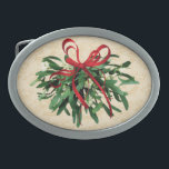 Kiss Me Under the Mistletoe Belt Buckle<br><div class="desc">Add a little spice to your Holidays. You know the old tradition of kissing UNDER the mistletoe - right! So,  if the mistletoe in on a belt buckle - OH MY! Funny Christmas Mistletoe Belt Buckle will inspire your holiday spirit!</div>
