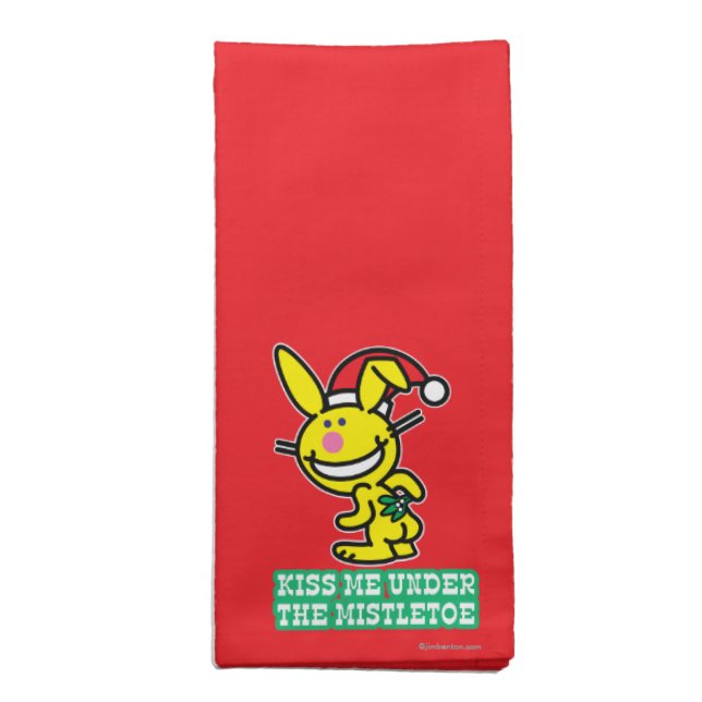 Kiss Me Under The Mistletoe Cloth Napkin (Folded)
