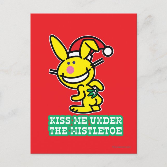 Kiss Me Under The Mistletoe Postcard (Front)