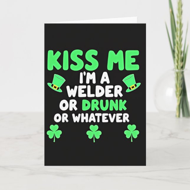 Kiss Me Whatever St Patricks Card (Front)