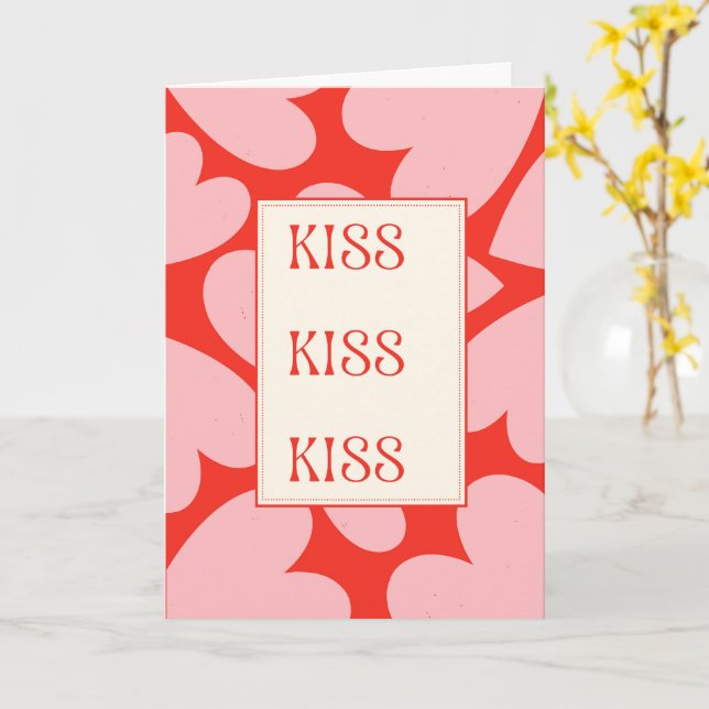 Kiss Minimalist Romantic Love Card (Yellow Flower)