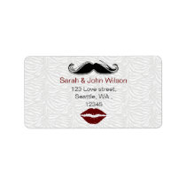 kiss mustache zebra stripe return address label