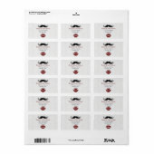 kiss mustache zebra stripe return address label (Full Sheet)
