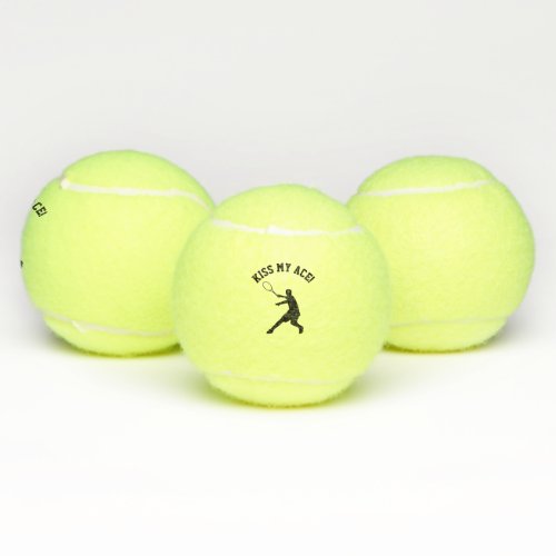 Kiss my ace custom tennis balls with logo