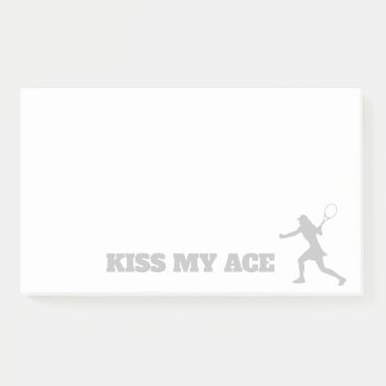 Kiss My Ace Female Tennis Silhouette Funny Post-it Notes by imagewear at Zazzle