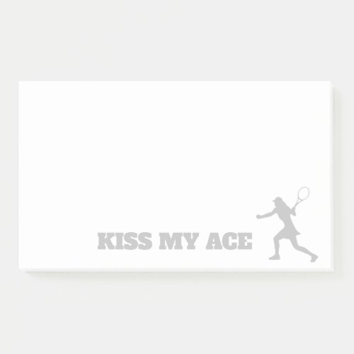 Kiss my ace female tennis silhouette funny post_it notes
