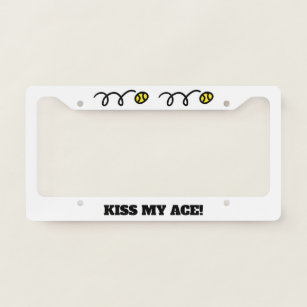 Kiss my ace funny tennis ball license plate frame 