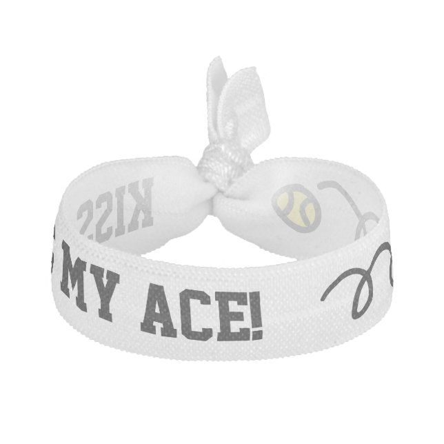 KISS MY ACE funny tennis quote hair ties (Front)