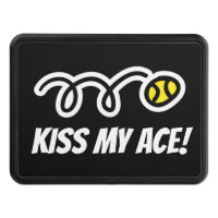 Kiss my ace funny yellow tennis ball car hitch cover