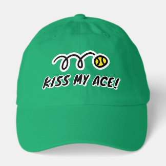KISS MY ACE quirky sports hat for tennis player