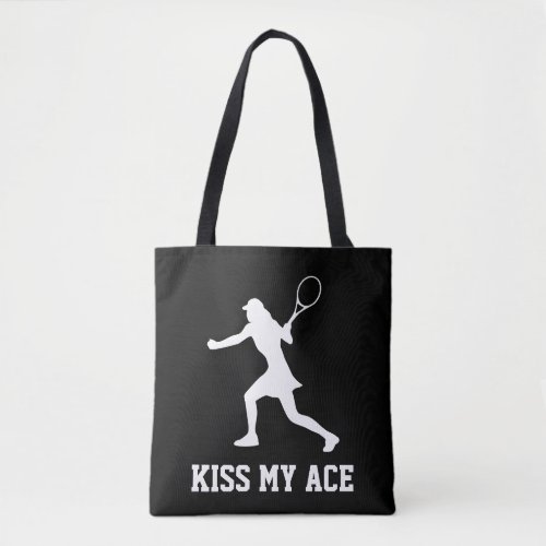 Kiss My Ace tennis shoulder tote bag for women