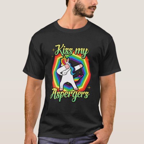 Kiss My Aspergers _ Unicorn Autism Awareness Spect T_Shirt