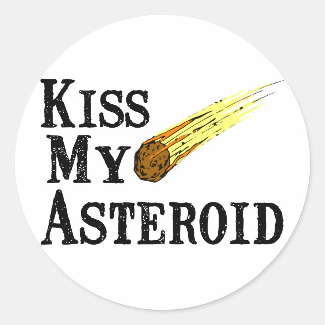 Kiss My Asteroid Classic Round Sticker (Front)