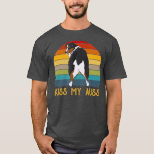Kiss My Auss Funny Aussie Mom Aussie Owner Retro T-Shirt