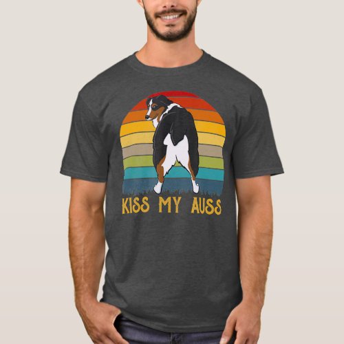 Kiss My Auss Funny Aussie Mom Aussie Owner Retro T_Shirt