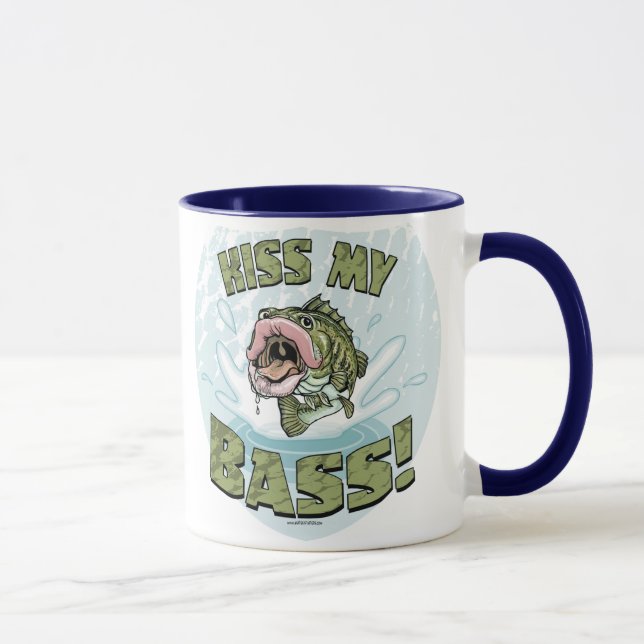 Kiss My Bass Big Mouth Fish Gear Mug (Right)
