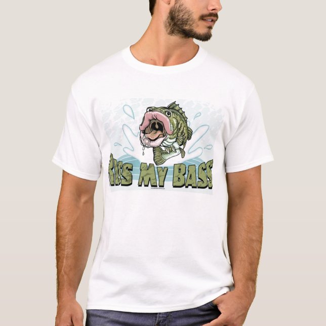 Kiss My Bass Big Mouth Fish Gear T-Shirt (Front)
