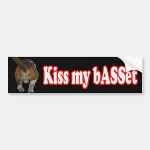 Kiss my bASSet Bumper Sticker