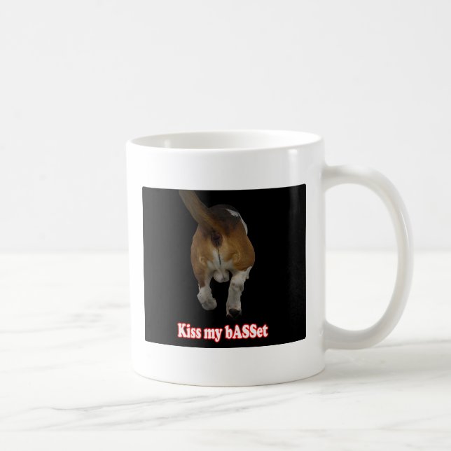 Kiss my bASSet Coffee Mug (Right)