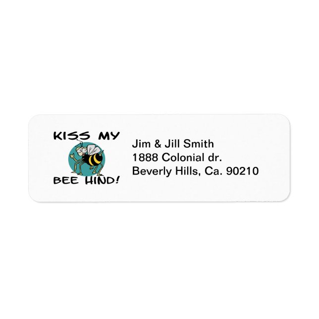 Kiss My Bee Hind Label (Front)