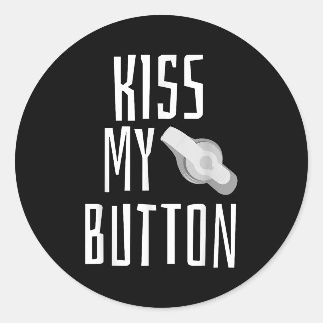 Kiss My Button Feeding Tube Awareness Tubie G-tube Classic Round Sticker (Front)