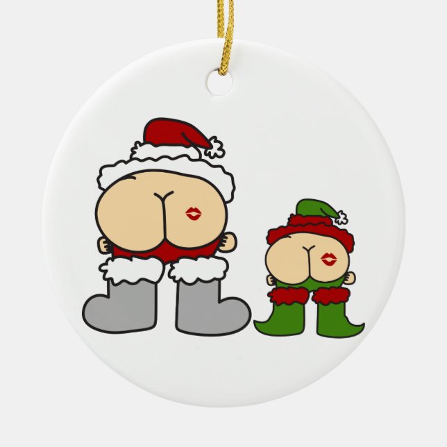 Kiss My Ceramic Ornament (Front)