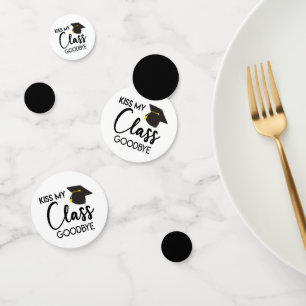 Kiss My Class Goodbye Black White Graduation Party Confetti