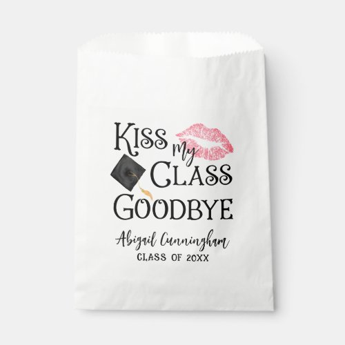 Kiss My Class Goodbye Funny Graduation Personalize Favor Bag