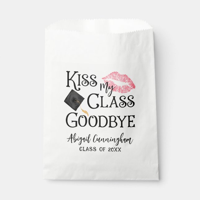 Kiss My Class Goodbye Funny Graduation Personalize Favor Bag (Front)