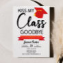 Kiss My Class Goodbye Red Black Graduation Invitation