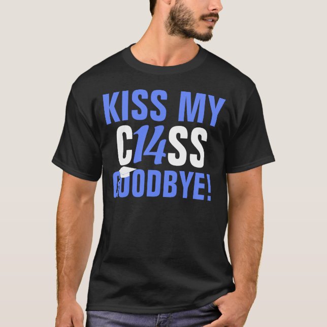 Kiss My Class of 2014 Goodbye Blue Graduation T-Shirt (Front)