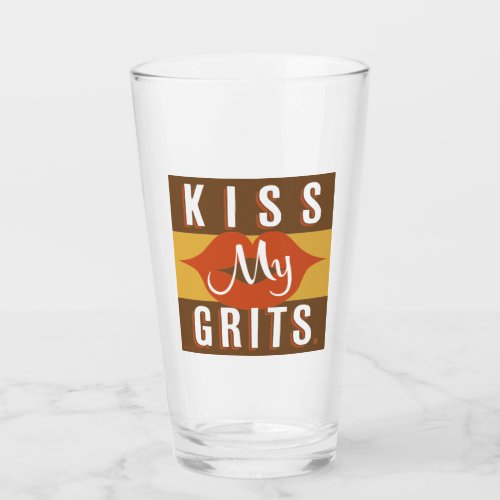 Kiss My Grits Glass