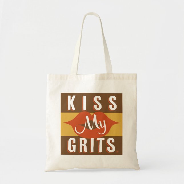 Kiss My Grits Tote Bag (Front)