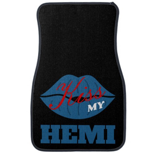 Kiss My Hemi B5 Blue Challenger Car Floor Mat