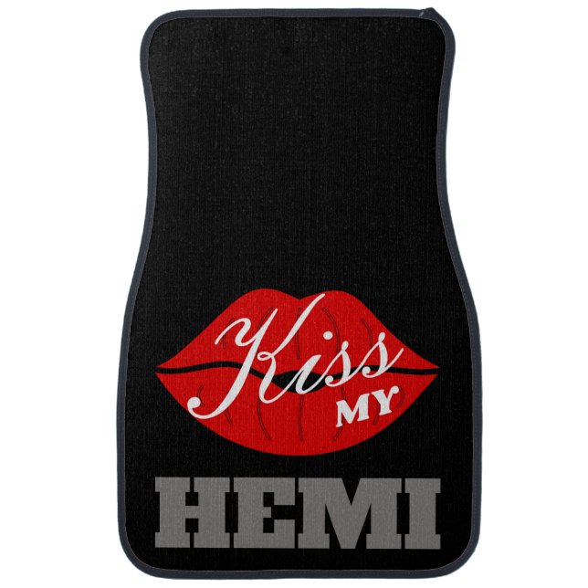 Kiss My Hemi Billet Challenger Car Floor Mat (Front)
